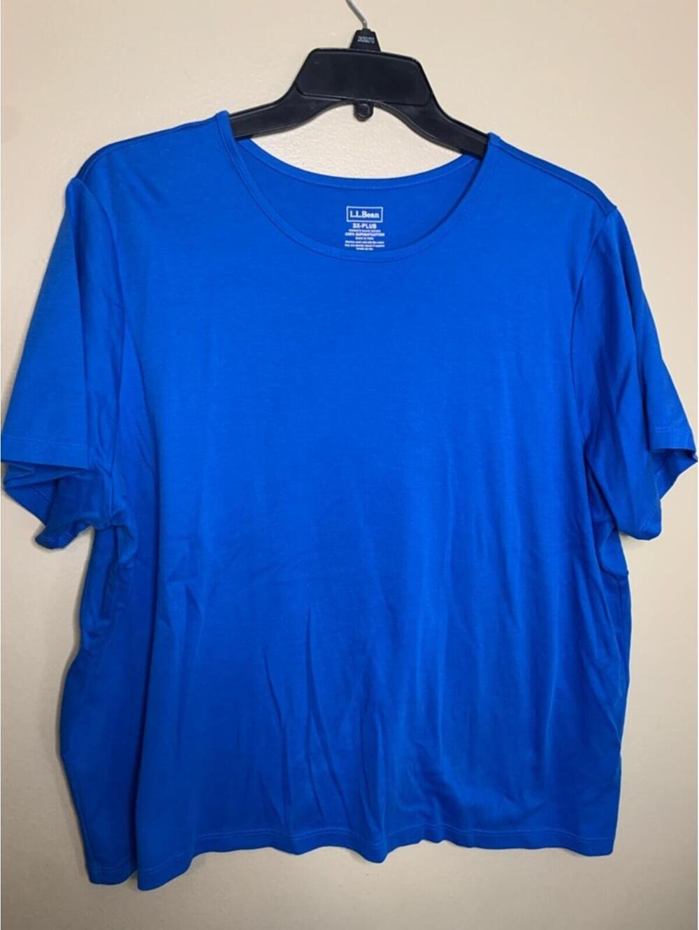 L.L. Bean Short-Sleeve Crew T-Shirt in Bright Blue